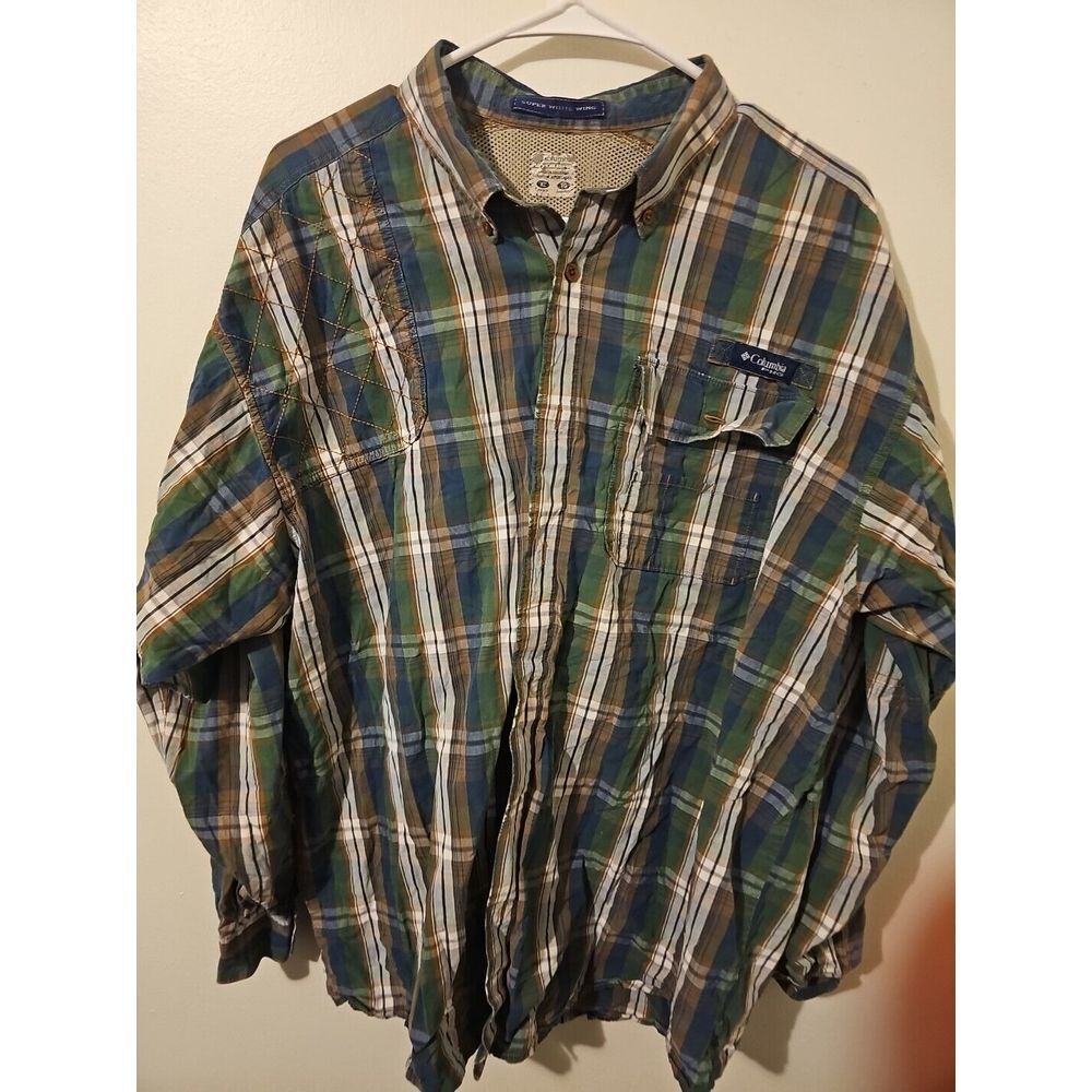 Columbia PHG Super White Wing Men's Large Vented Button-Down Hunting Shirt XL